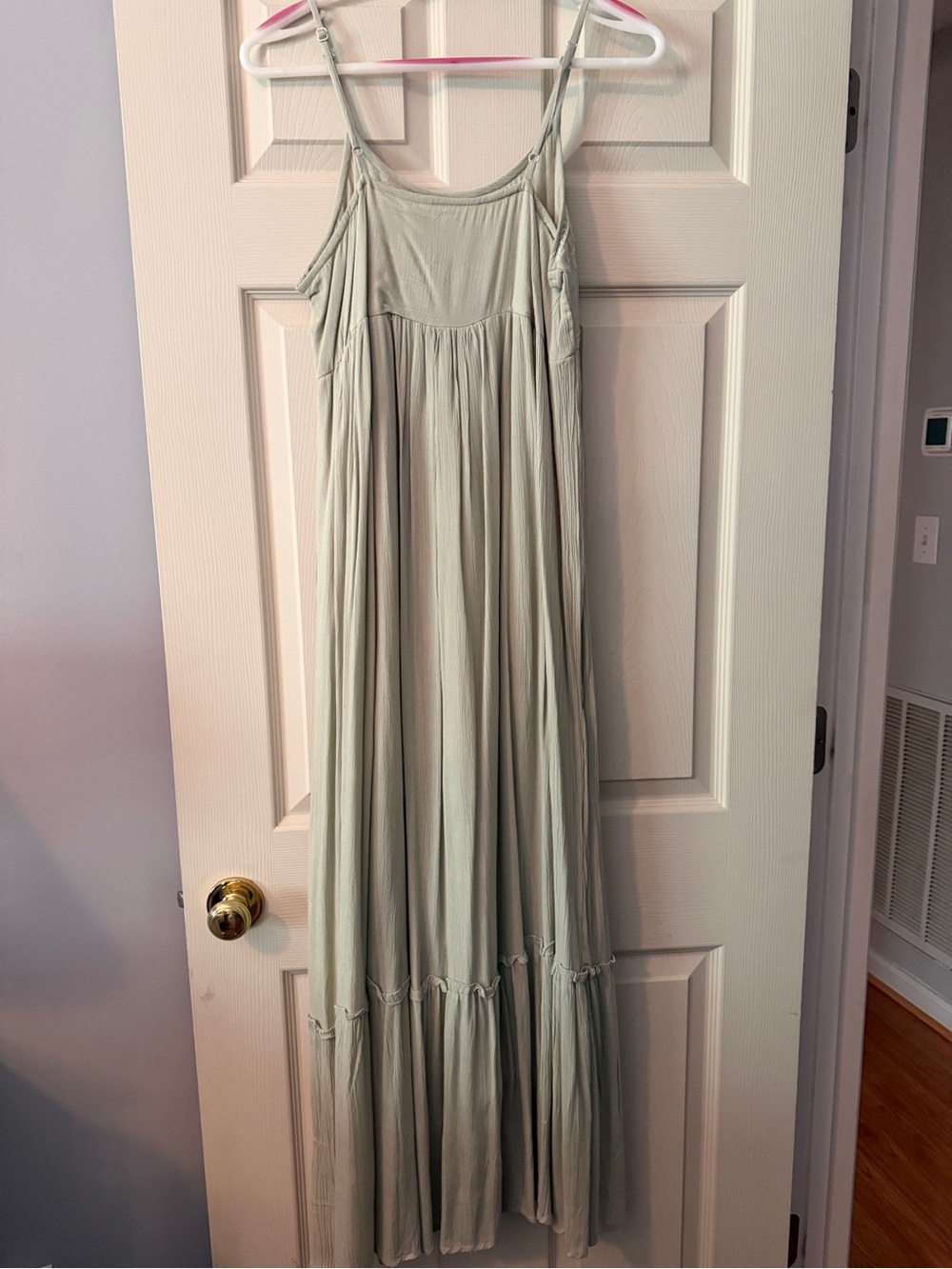 Women's Sage Green Sleeveless Maxi Dress with Embroidered Bodice - Picture 2 of 3